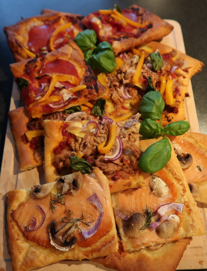Flammkuchen van croissantdeeg