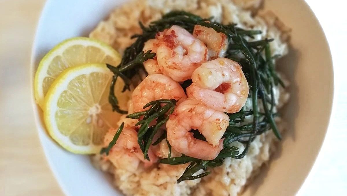 Risotto met garnalen en zeekraal Priya Loves Food