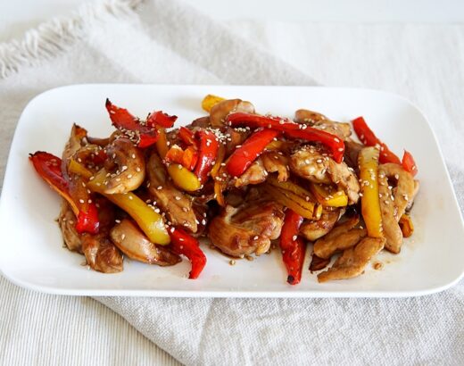 Kip teriyaki met paprika