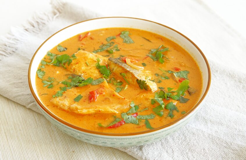 Thaise rode curry met zeebaars