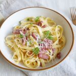 Pasta Carbonara met kalkoenspekjes