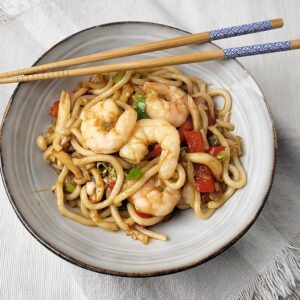 Yaki Udon met garnalen