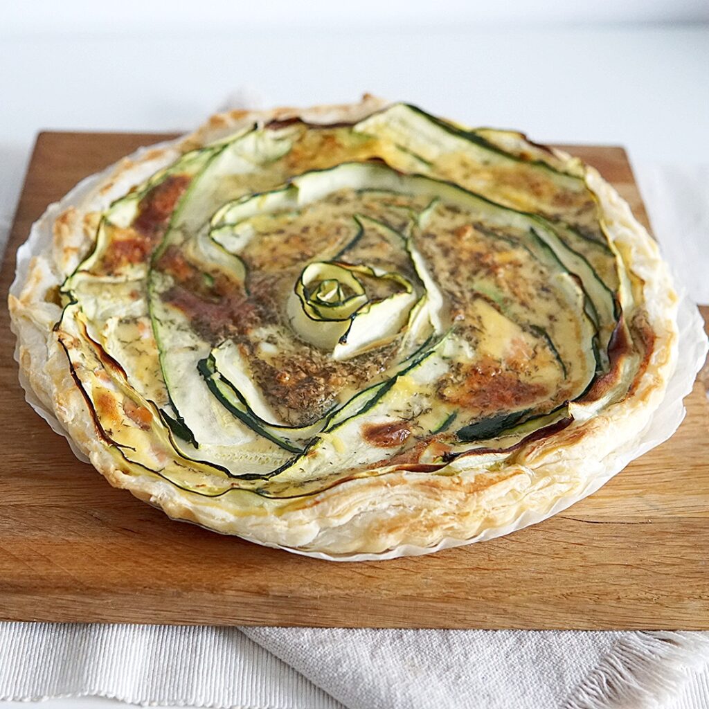 Quiche met courgette en gerookte zalm 