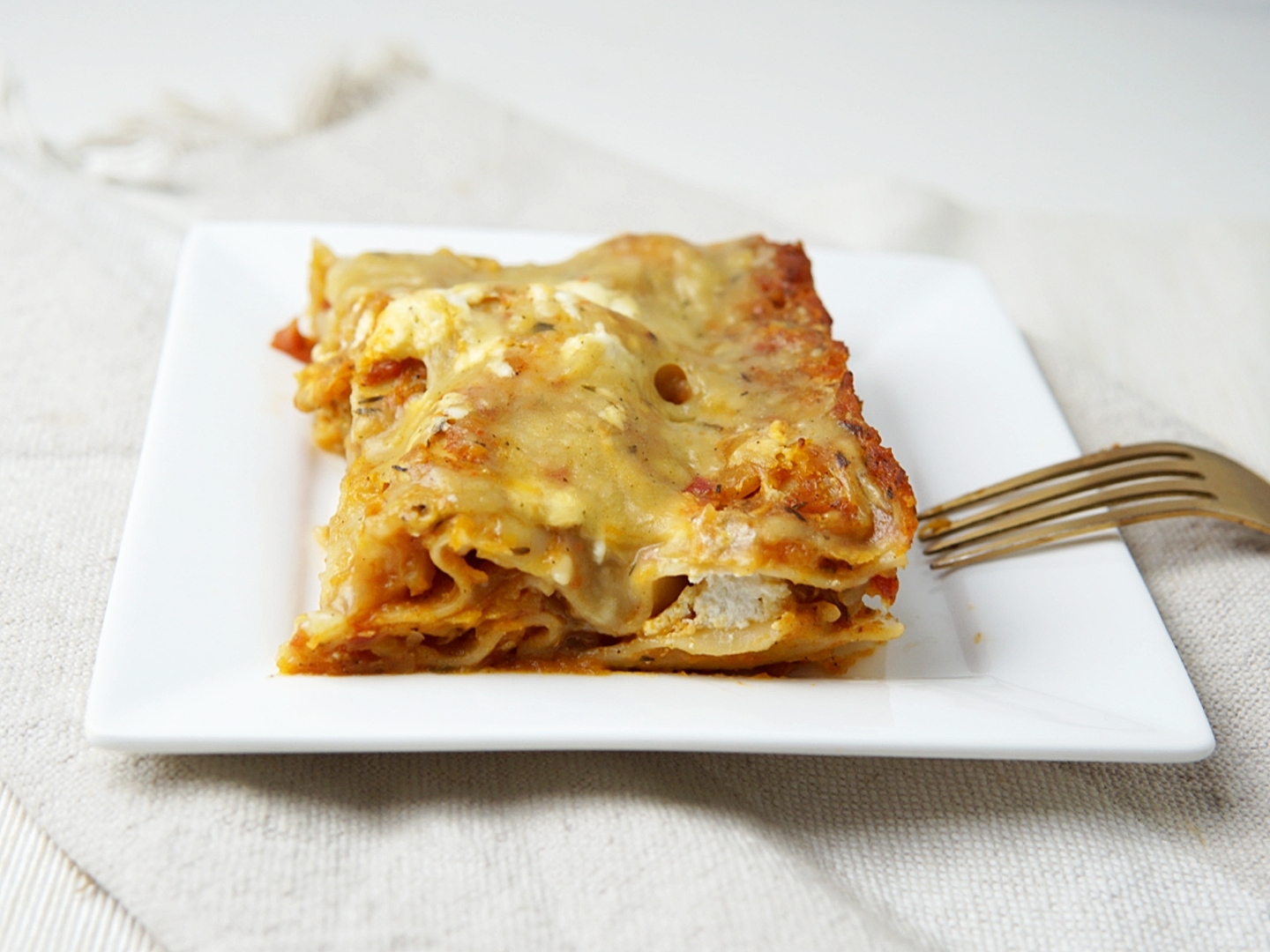 Lasagne met pompoen en geitenkaas