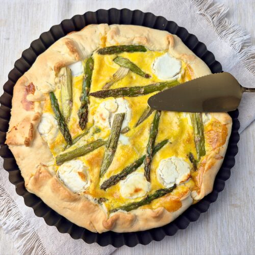Quiche met groene asperges en geitenkaas