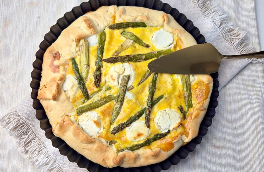 Quiche met groene asperges en geitenkaas