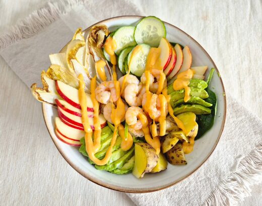 Salade met witlof en garnalen