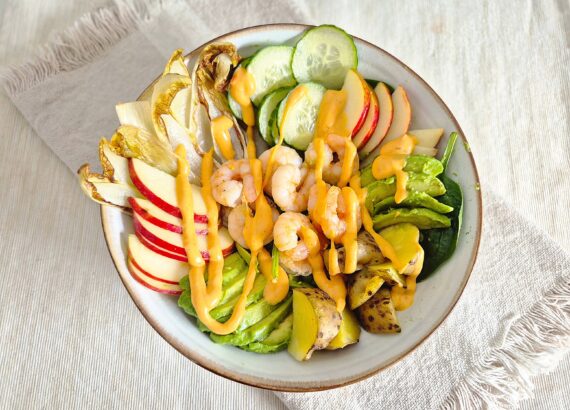Salade met witlof en garnalen