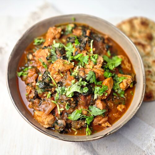 Chicken Saag, Indiase curry met kip met spinazie