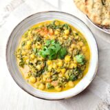 Chana palak masala - Indiase curry met kikkererwten spinazie