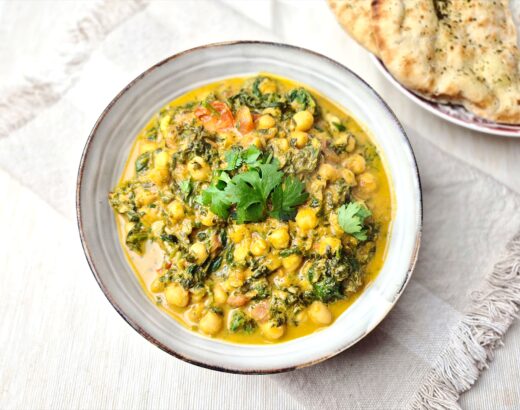 Chana palak masala - Indiase curry met kikkererwten spinazie