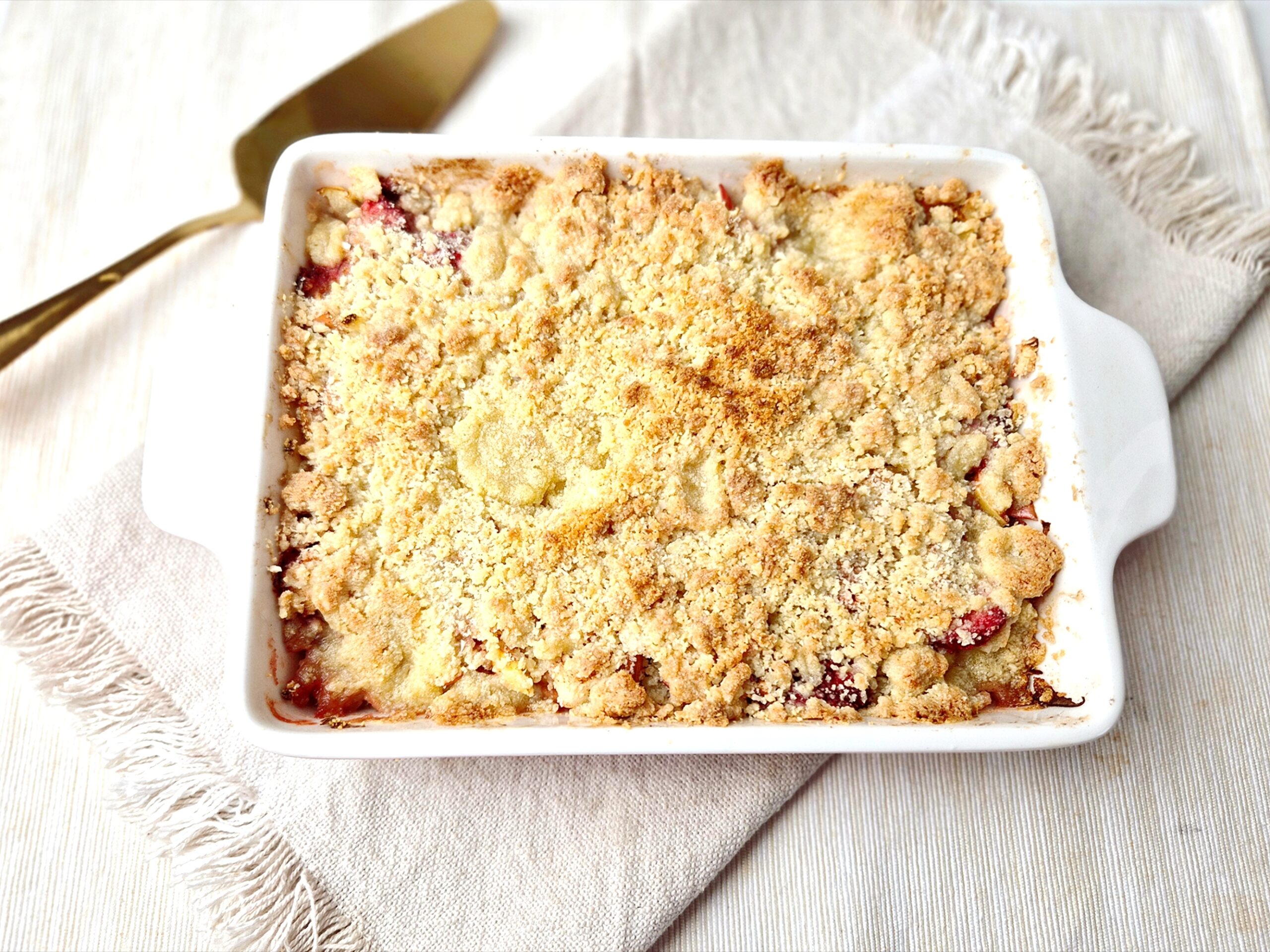 Appel-aardbei crumble