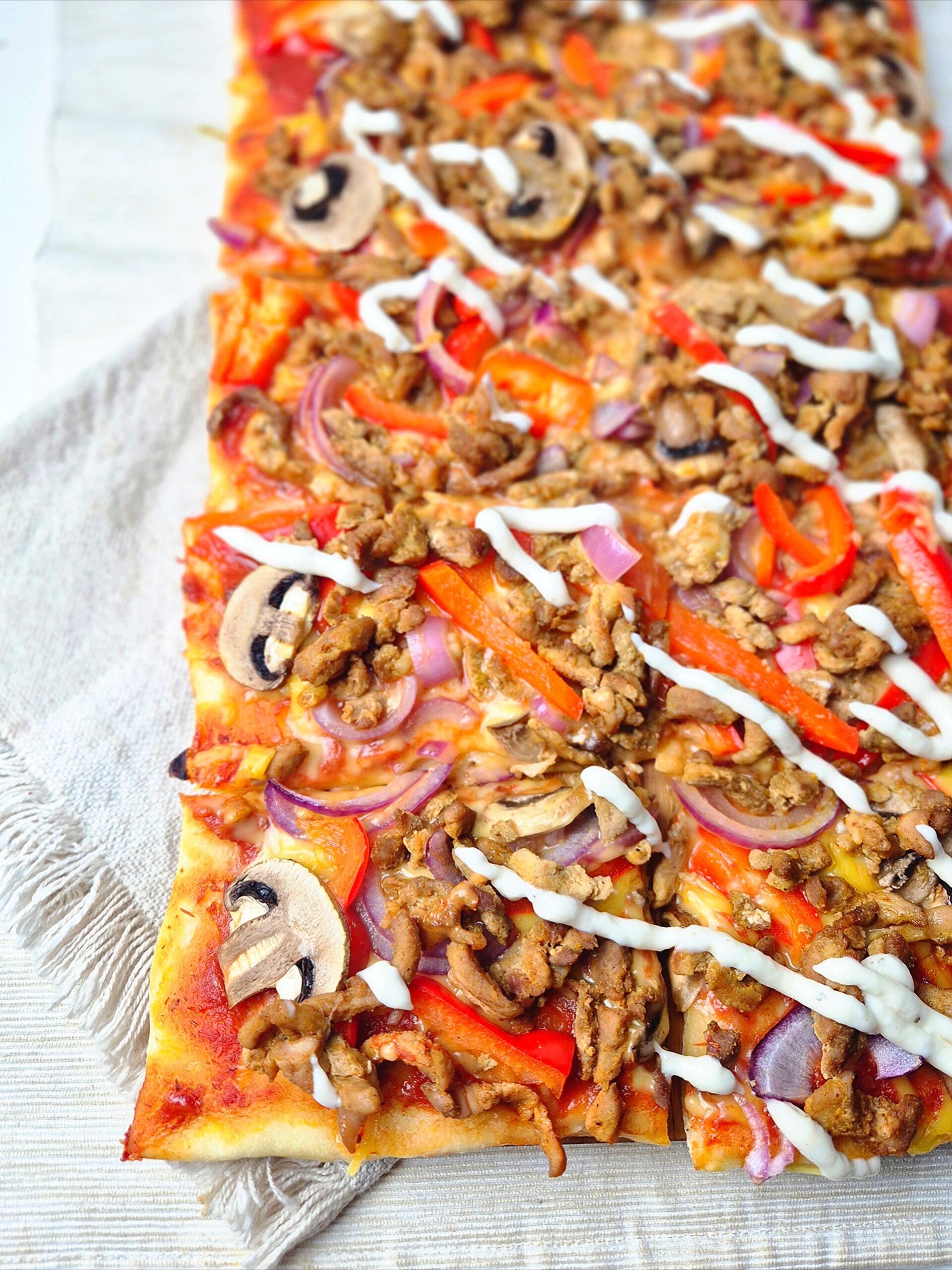 Plaatpizza met shoarma