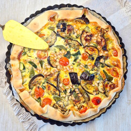 Quiche met geroosterde groenten
