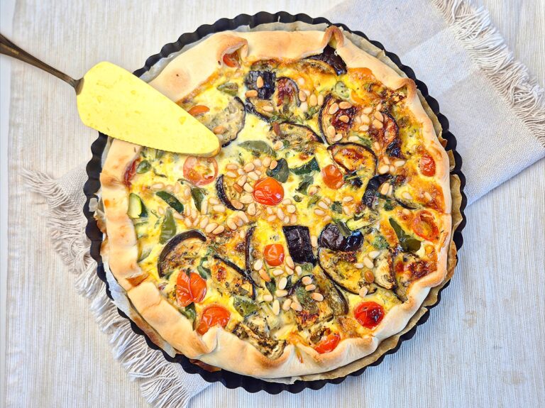 Quiche met geroosterde groenten
