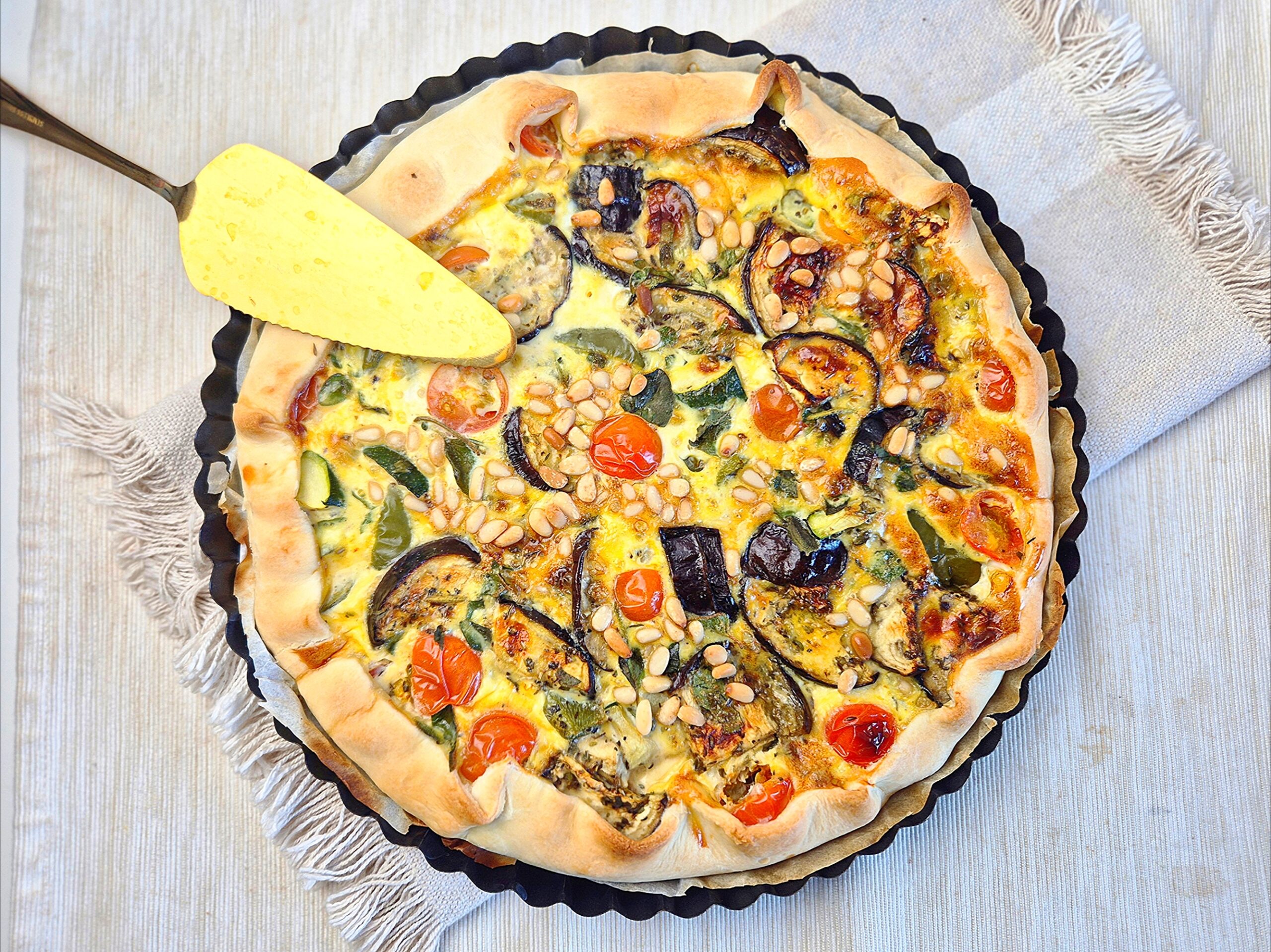 Quiche met geroosterde groenten