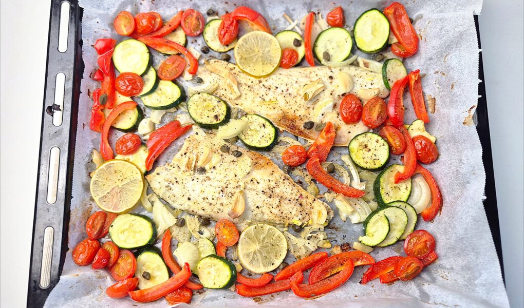 Gegrilde zeebaars uit de oven