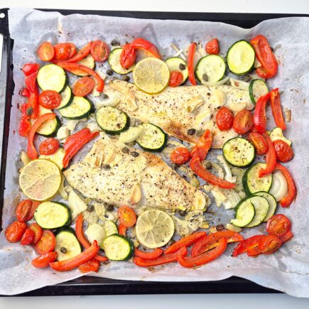 Gegrilde zeebaars uit de oven