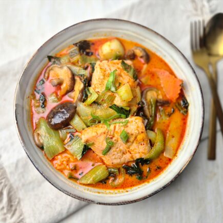 Thaise rode curry met zalm