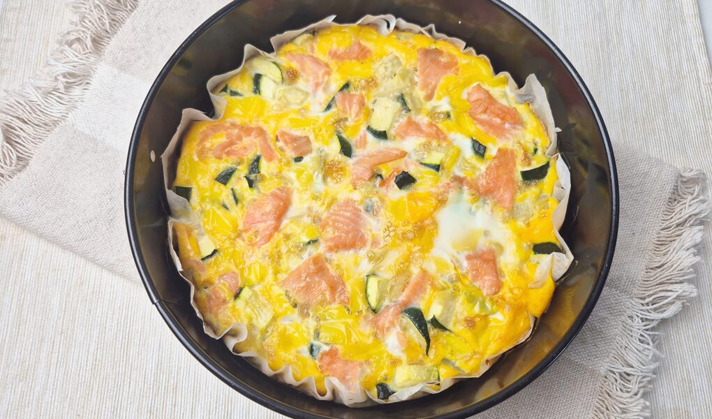 Frittata met courgette en gerookte zalm