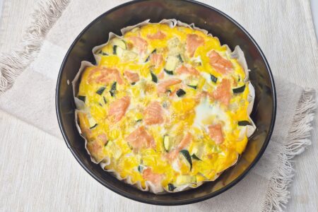 Frittata met courgette en gerookte zalm