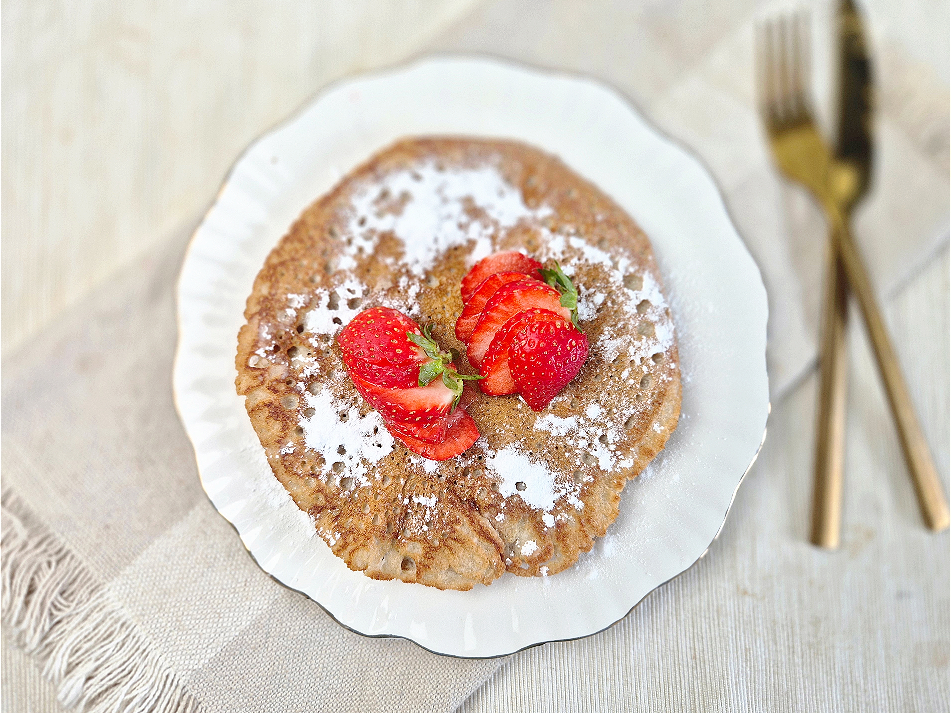 Amandelpannenkoeken met amandelmelk