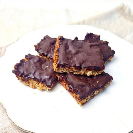 Havermoutkoek met honing en chocolade