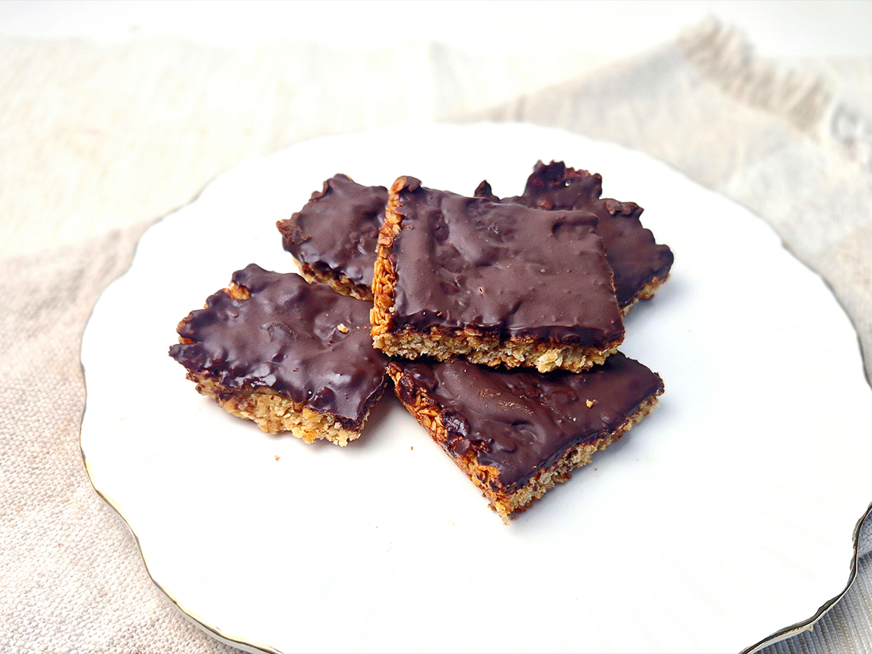 Havermoutkoek met honing en chocolade